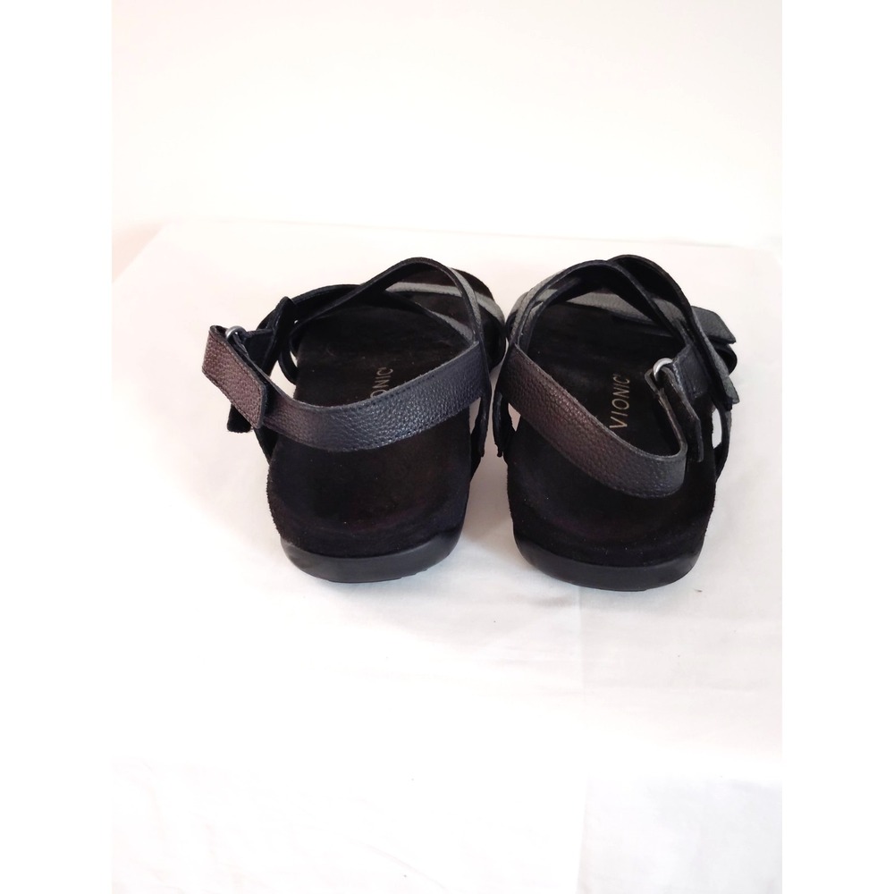 NWOT Vionic Raya Black Adjustable Supportive Preppy Resort Orthotic Sandals 7 - Picture 7 of 12